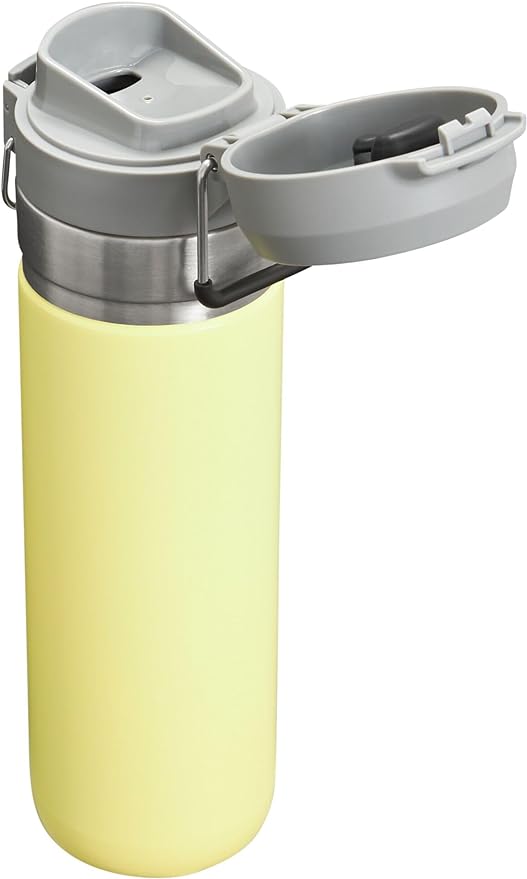 Stanley Quick Flip GO Water Bottle 24 oz | Push Button Lid | Leakproof and Packable for Travel and Sports | Insulated Stainless Steel | BPA-Free | Pomelo