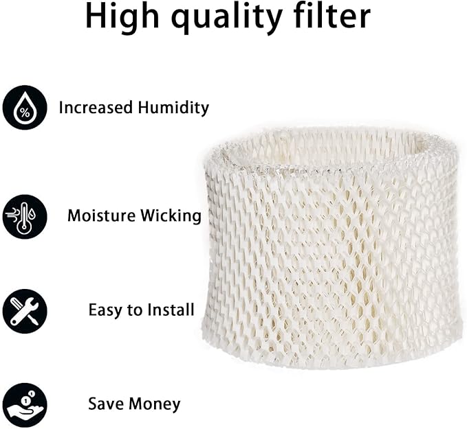 HIFROM 4Pack Replacement Humidifier Wick Filters Compatible with Kaz & Vicks 3020 V3100 V3500 V3600 V3800 V3900 Honeywell HCM-300T HCM-350 Humidifier WF2 & PWF2