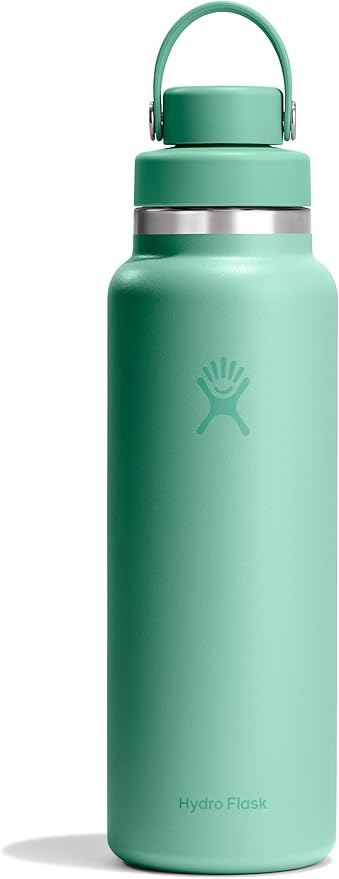 Hydro Flask Water Bottle - Insulated Stainless Steel - Wide Mouth Flex Chug Lid, Non Spill, Leakproof in 40 Oz Mermaid Green