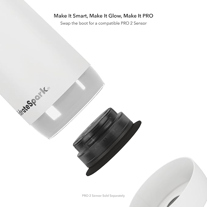 HidrateSpark PRO 2 32 oz Smart Ready Water Bottle with Silicone Boot - Chug White