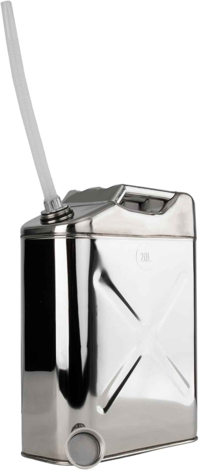 Swiss Link Stainless Steel Water Can 20L Portable Water Storage Container, 5 Gallon Jug for Camping, Emergency Storage, and Outdoor Activities