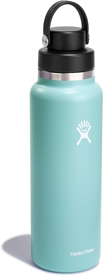 Hydro Flask Water Bottle - Insulated Stainless Steel - Wide Mouth Chug Lid, Non Spill, Leakproof in 40 Oz Dew
