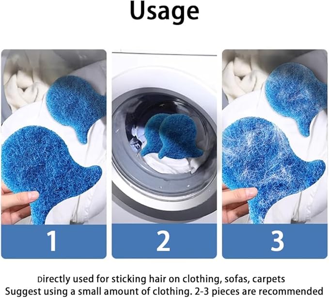 4 PCs Pet Hair Remover for Washing Machine, Reusable Pet Hair Remover for Laundry, Non Toxic Dog Hair Catcher for Washer, Bedding, Clothes (White)