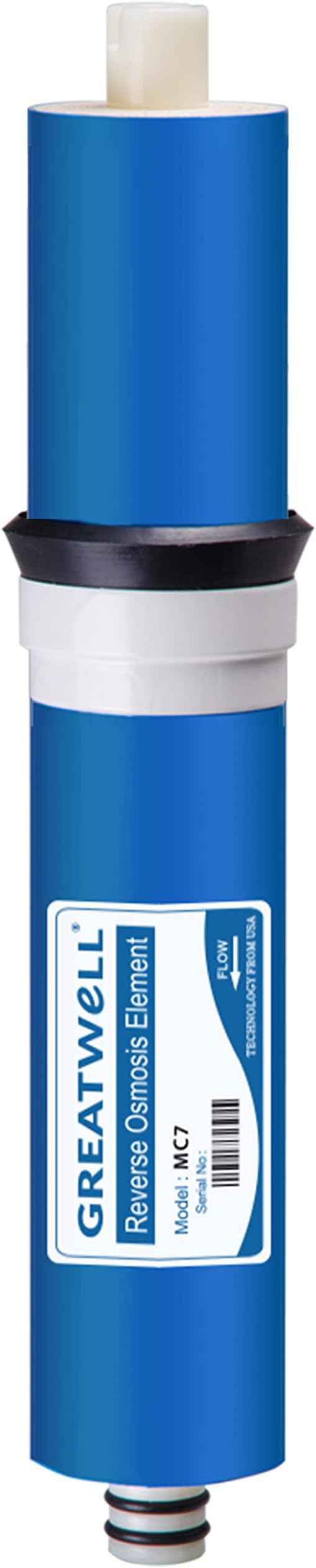 iSpring FT15 5th Stage Inline Post Carbon Filter & Greatwell Reverse Osmosis Membrane 75 GPD 11.75” X 1.75” & F7-GAC for Standard 5-Stage Reverse Osmosis RO Systems 1-Year Replacement