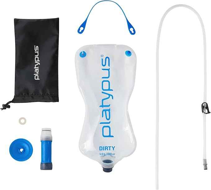 Platypus QuickDraw Ultralight 3 Liter Backpacking Gravity Water Filter System