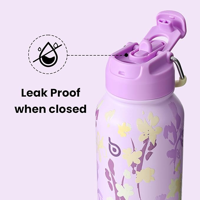 BOTTLE BOTTLE 32oz Insulated Water Bottle Stainless Steel Sport Water Bottle with Straw Dual-use Lid Design for Gym with Pill Box