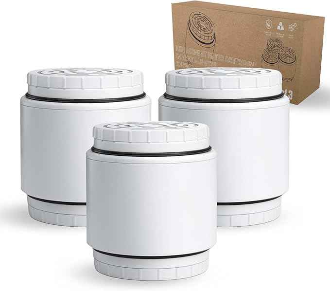 (3-Pack) Replacement Cartridge Compatible with AquaBliss SF400 SF500, Multi-Stage Shower Water Filter, Helps Reduce Chlorine, Rust, Scale, Soothes Dry Itchy Skin