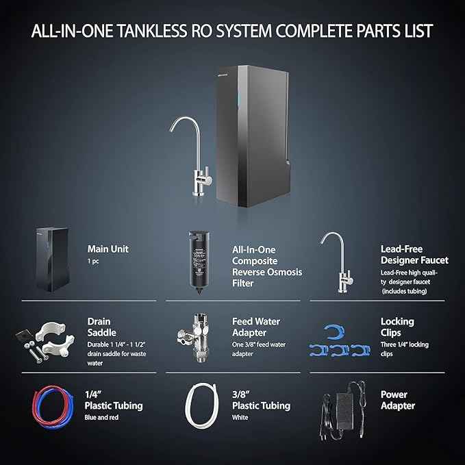 APEC Tankless RO Water Filter System ROTL-AIO-A - Four-in-One Premium Reverse Osmosis Water Filtration, 2:1 Pure to Drain, Filters Fluoride, Heavy Metals, 1K+ Impurities, Easy DIY Install & Care