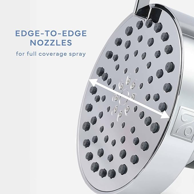 SEVENTY 4-Setting Filtered Shower Head with Shower Filter in Chrome – Helps Reduce Chlorine and Impurities for Healthier Hair, Skin and Scalp, Easy to Install (Model 12155)