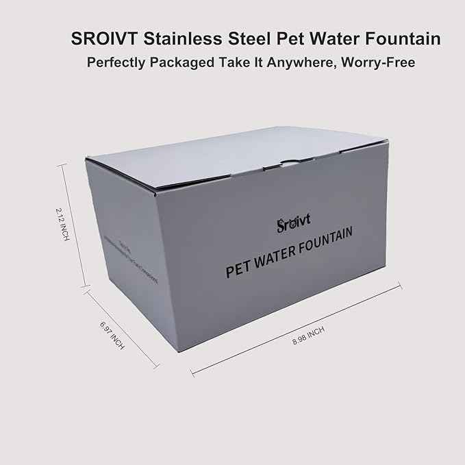Cat Water Fountain Stainless Steel - cat Fountain - Water Fountains for Cats - pet Water Fountain - Dog Water Fountain - Stainless Steel cat Water Fountain Cordless - 88oz/2.6L,1Filters