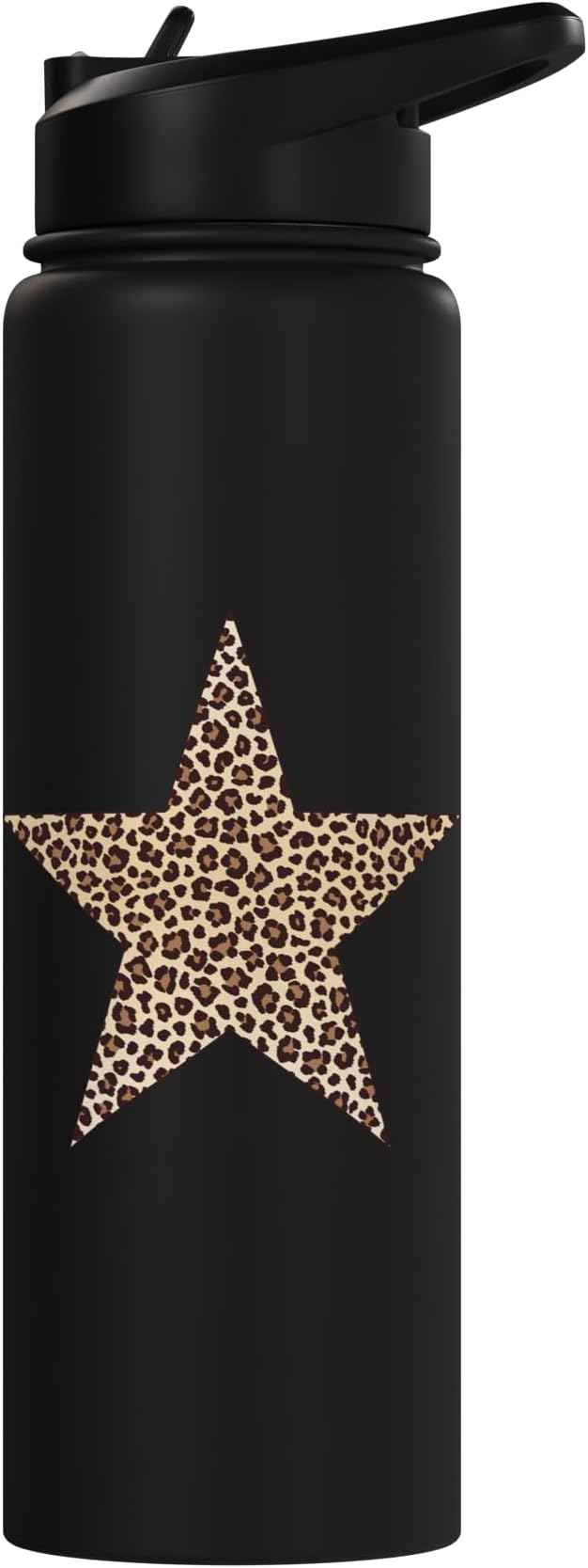 Star Shape - Cute Cheetah Leopard Print Graphic Stainless Steel Insulated Water Bottle