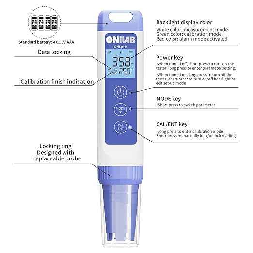 ONiLAB Digital pH Meter,0.01pH High Accuracy Pen Type pH Tester Kit,Waterproof, Auto Temperature Compensation, Easy Calibration,Replaceable Probe