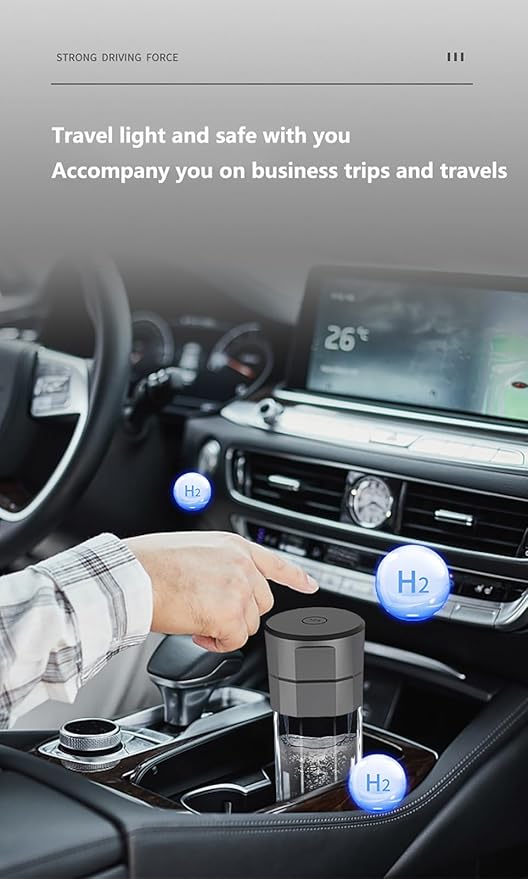 Portable PEM Hydrogen Water Bottle Generator, 200ML Smart Hydrogenated Water Bottle with Platinum Electrodes – Rechargeable Molecular Hydrogen Water Machine for Travel, Fitness & Home