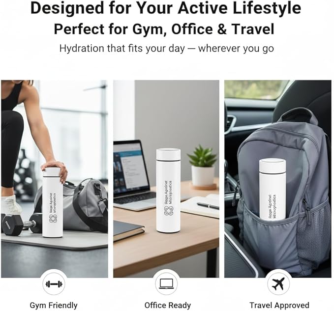 500ml Smart Water Bottle – BPA-Free, Reusable Thermo Bottle with LED Temperature Display – Leakproof, Eco-Friendly, Plastic-Free
