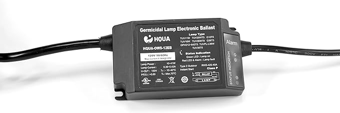 HQUA-OWS-12EB 120V 25-40W Electronic Ballast for HQUA-OWS-12/6 UV Water Sterilizer. Different with OWS-455EB outlet plug.