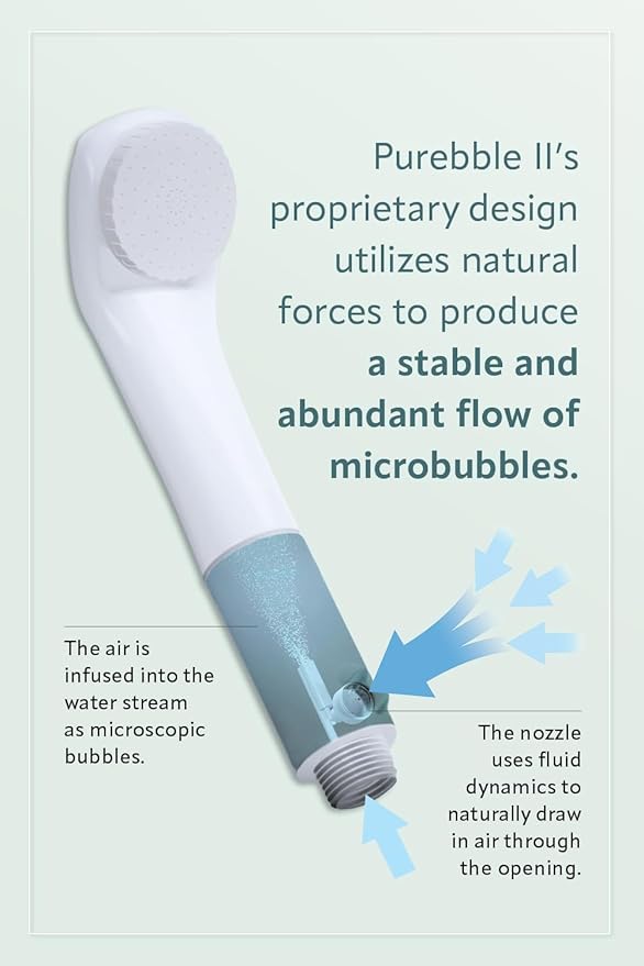 Purebble II Japanese Microbubble Shower Head | Made in Japan | Deep Cleansing, Water-Saving, High-Pressure Spa Experience | Eco-Friendly, Easy Installation (Champagne Gold)