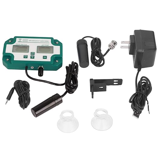 Water Quality Meter, 6 in 1 Multifunctional Water Tester TDS EC SG Salt Temperature Tester with Connection Multi Parameter Water Monitor for Pool, Aquarium, Fish Tank, (