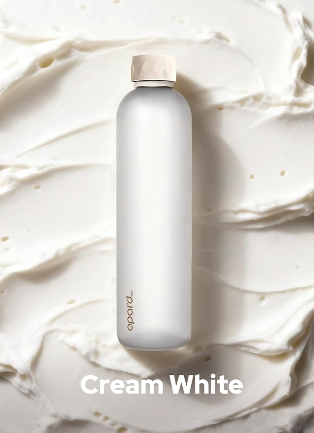 Opard Slim Pro Water Bottle 32oz, Plastic Water Bottle BPA-Free, Facetted Rubberized Grip-Texture Monocap, Leakproof Screw Top, Cream White, Reusable for Travel School Sport Gym Hiking