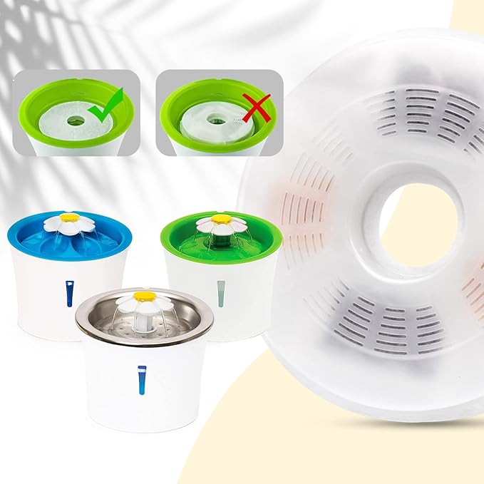 3/6/9 Pack Cat Water Fountain Filters Compatible with Catit Fountains, Petilog Carbon and Ion Exchange Resin Pet Fountain Filter Replacmence (9)