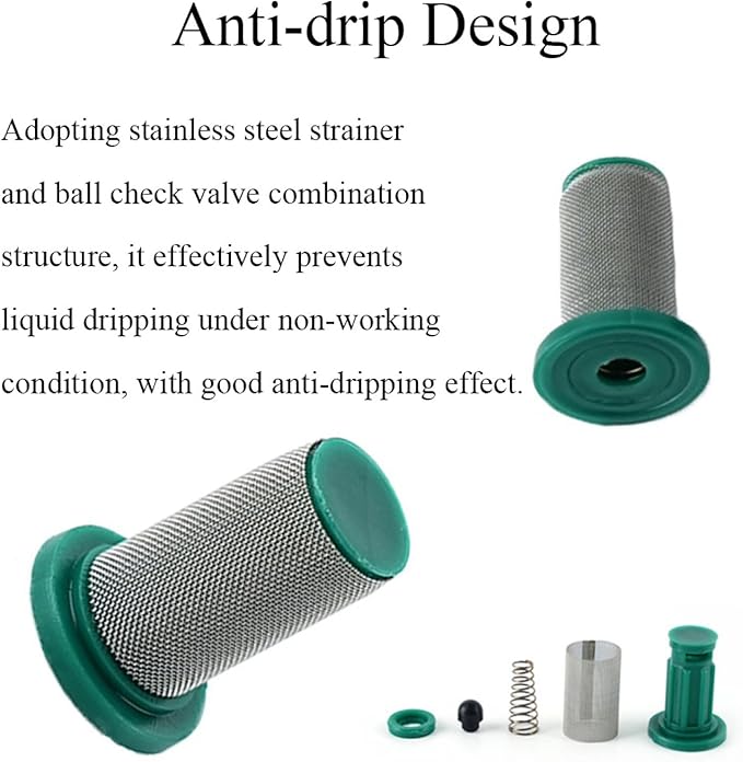 TopHomer 12 Packs Stainless Steel Strainer Spraying Nozzle Mesh Filter with Anti-Drip Design for Spraying Operations Waterproof Engineering (100 Mesh)
