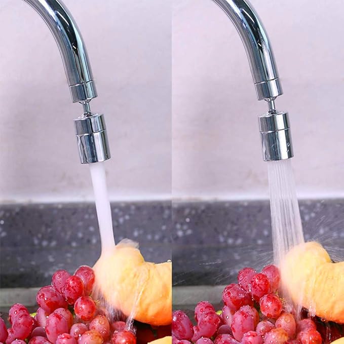 360 Degree Swivel Sink Faucet Aerator,2-FlowBig Angle Water Saving Dual Function,with Gasket Faucet Replacement Part - 55/64 Inch-27UNS Female Thread, 15/16 Inch-27UNS Male Thread Adapters (1)