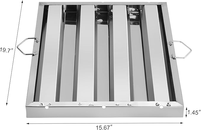 New Star Foodservice 54316 Stainless Steel Hood Filter, 16" W x 20" H - AquaVibe