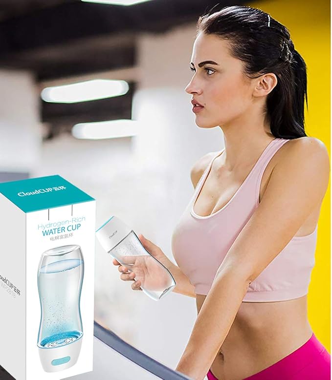 Hydrogen Alkaline Water Maker Machine Generator Hydrogen Water Bottle Pitcher Ionize System with SPE & PEM Tech,US Proton Membrane, Make Hydrogen Content to 800-1200 PPB