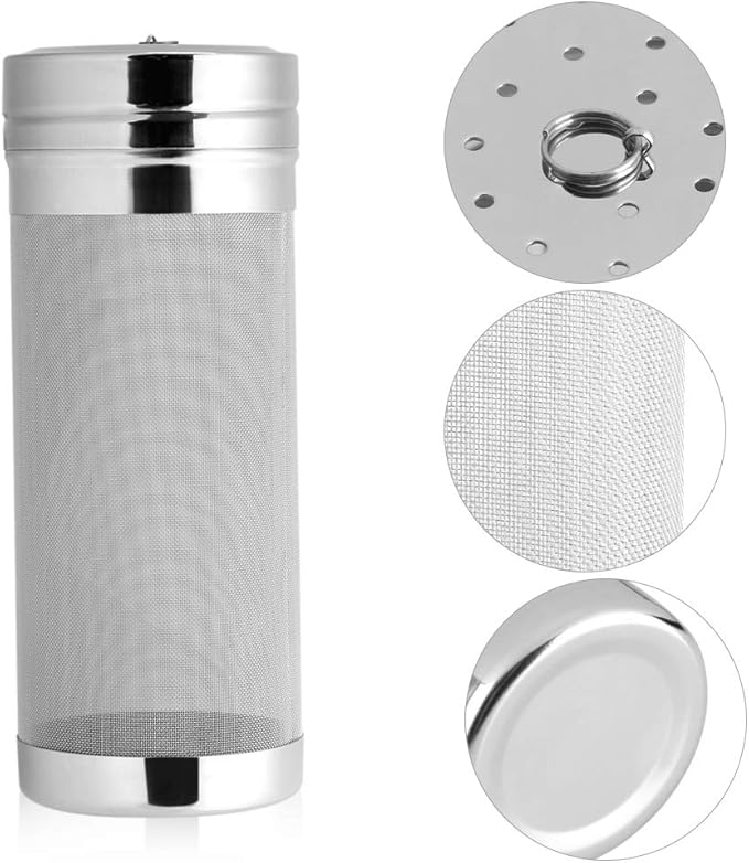Stainless Steel Mesh Beer Filter, 300 Micron Mesh Homebrew Hops Beer Tea Kettle Brew Filter, Reusable Fine Hop Filter Strainer for Nut Milk Cold Brew Wine Coffee Grain