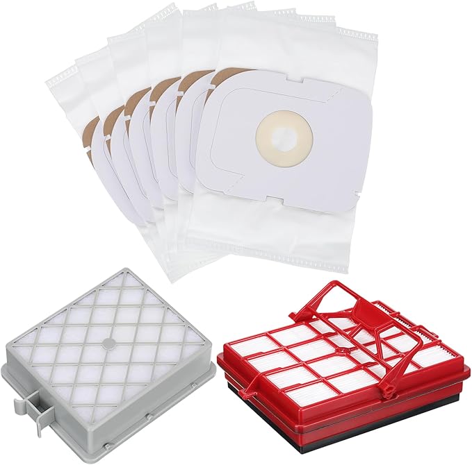 Tondiamo Style P HEPA Vacuum Bag and Filter Bundle Compatible with Aerus Lux Guardian Platinum Canister Vacuum Cleaner 1 Hepa & Carbon Pre and 1 Long Life Hepa after Filter with Handle, 6 Cloth Bags - AquaVibe