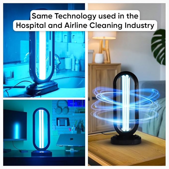 Swissklip HaloUV, Mold Remover, Home Disinfection Device, Dust Mites Remover, UV Light Sanitizer, Ultraviolet Sanitizer for Home, Room & Kitchen, Ultraviolet Light with 4 Speed Timings