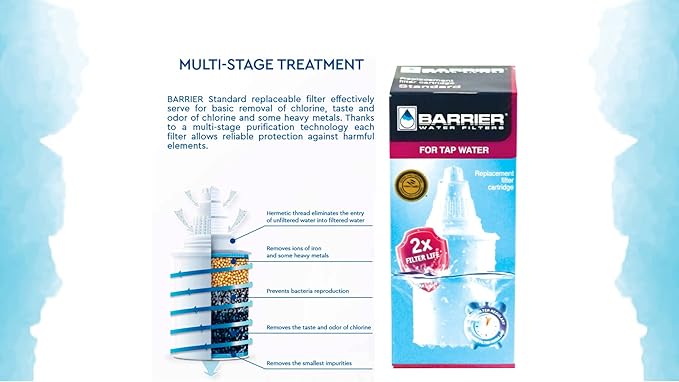 New Wave Enviro Barrier Filter Replacement Cartridges, Chlorine Reduction for fresh, clean water, Pack of 3 Replacement Cartridges for Barrier Pitchers