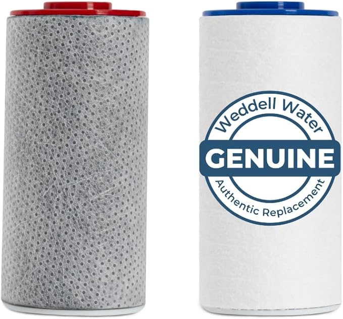 Weddell Duo Shower Filter Replacement Cartridges Full Set - NSF Certified Shower Filter, Removes Chlorine, PFAS, & Particulates, Clinically Tested For Healthier Skin & Hair (1+1)