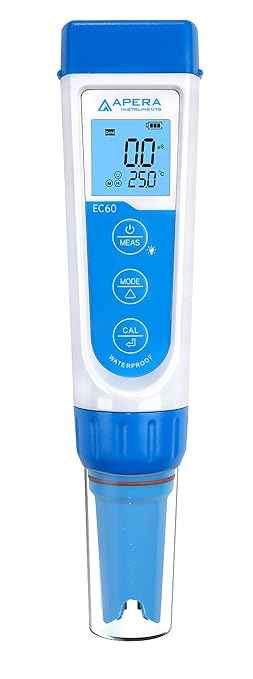Apera Instruments AI311 Premium Series PH60 Waterproof pH Pocket Tester Kit & LLC-AI314 Premium Series EC60 Waterproof Conductivity Pocket Tester Kit, ±1% F.S Accuracy, Easy Switch