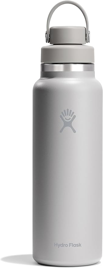 Hydro Flask Water Bottle - Insulated Stainless Steel - Wide Mouth Chug Lid, Non Spill, Leakproof in 40 Oz Tonal Birch Gray