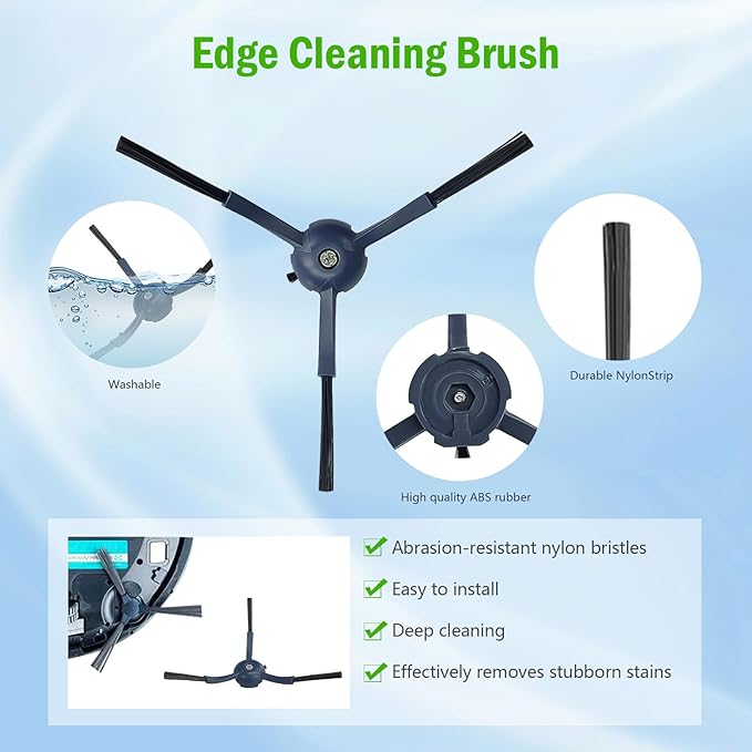 26 Pcs Accessories Kit for Eufy Omni C20 Vacuum Cleaner,Replacement Parts: 2 Main Brushes, 6 Side Brushes, 4 HEPA Filters, 4 Dust Bags, 8 Mop Pads, 2 Tools - AquaVibe