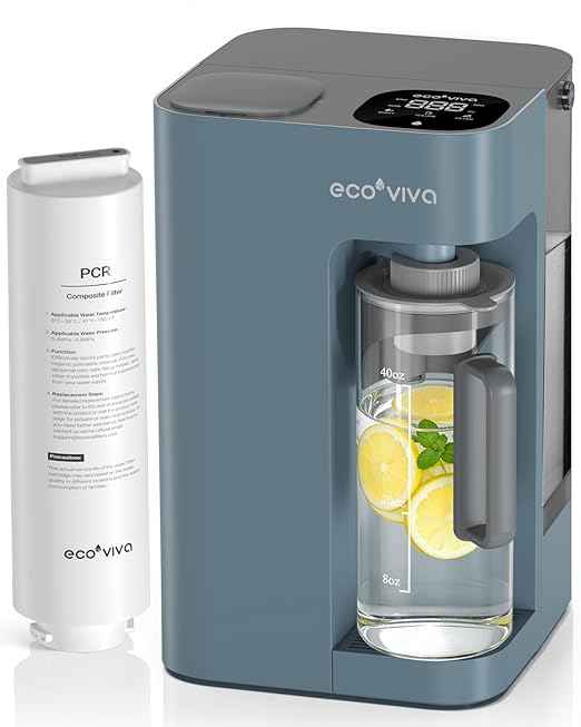 Mate 3 Reverse Osmosis Water Filter Countertop, 3:1 Pure to Drain, Smart Autofill Pitcher, No Installation Water Purifier, 8 Stage RO Water Filtration, with Remineralization, Blue