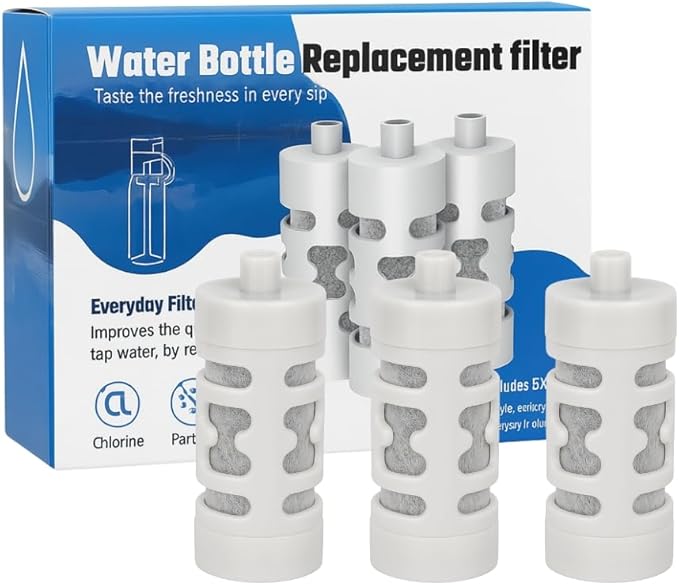 Nispira Activated Carbon Water Filter Replacement Compatible with Philips GoZero Everyday Water Bottle, 3 Pcs
