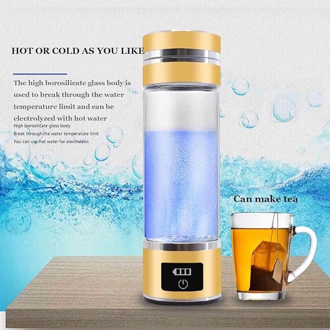 H2 Portable Rich Hydrogen Water Bottle, PEM Rich Hydrogen Cup, Concentration Up to 1200PPB, Double Layer Waterproof, Super Saturated Hydrogen Rich Water Cup