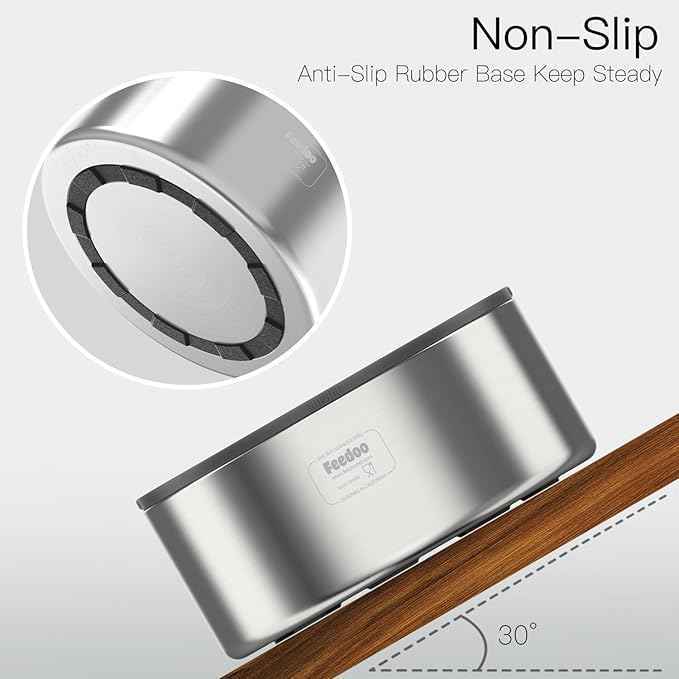 1Gallon No Spill Water Bowl for Dogs, Double-Wall Stainless Steel with Splash-Proof Paws Lid and Floating Disk, Non-Slip Base, Easy to Clean Slow Water Feeder for Large Medium Dogs