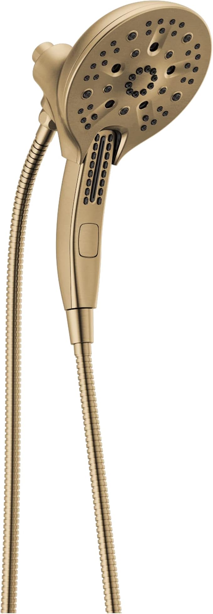 Delta Faucet 5-Spray In2ition 2-in-1 Dual Hand Held Shower Head with Hose, H2Okinetic Handheld Shower Head with Magnetic Docking, Gold Handheld Shower Heads, Lumicoat Champagne Bronze 58620-CZ-PR25-PK