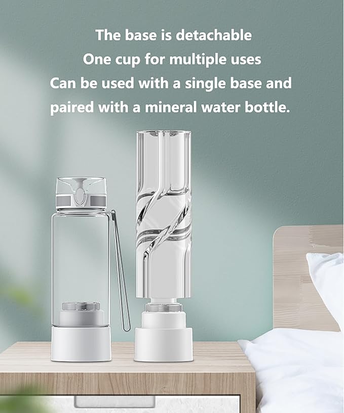 Smart PEM Hydrogen Water Bottle Generator, Portable Hydrogen-Rich Water Cup with SPE Technology, Rechargeable Water Purifier Bottle, 450ml Molecular Hydrogen Water Machine for Travel Black