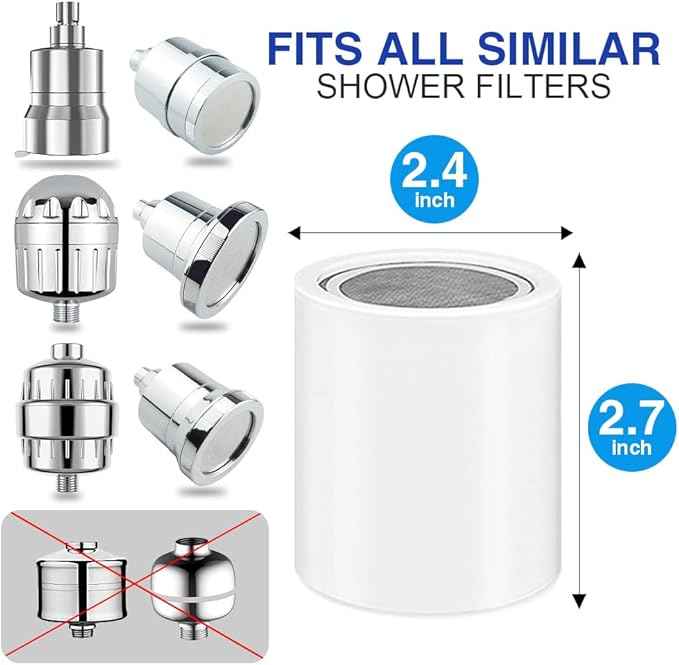 AMORIX 15 Stage Shower Filter Replacement Cartridge Reducing Chlorine Shower Water Head Filter for Hard Water Heavy Metal Impurity, Improve Skin Hair, Fit Any Similar Design Shower Water Filter