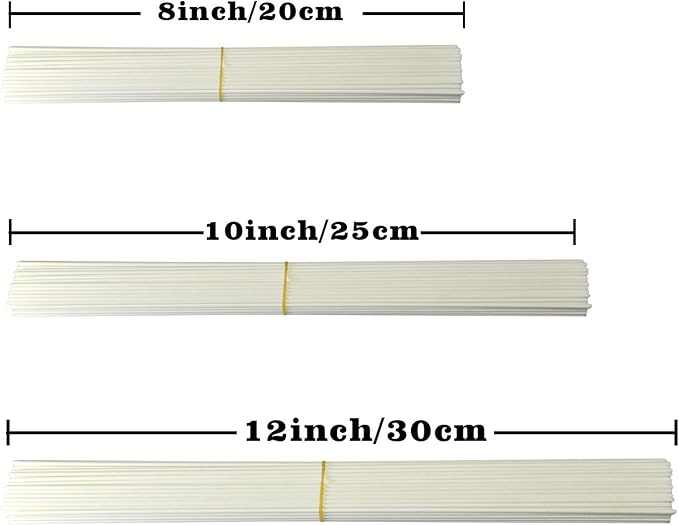 100 Pieces Fiber Reed Diffuser Replacement Refill Sticks (8" x 3mm, White) - AquaVibe