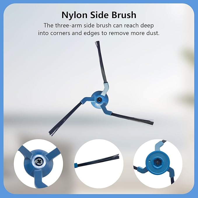 21PCS Accessories Compatible with Eufy X10 Pro Omni Robotic Vacuum Cleaner:1 Main Brush,4 Sweeping Brushes,4 HEPA Filters,4 Vacuum Bags(Deodorant),6 Mop Pads - AquaVibe