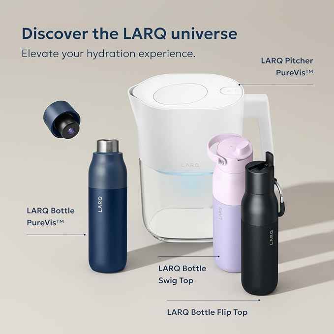 LARQ Bottle Limited Edition Travel Sleeve with Easy-Carry Leather Strap - 17 oz/24 oz, Heather Grey