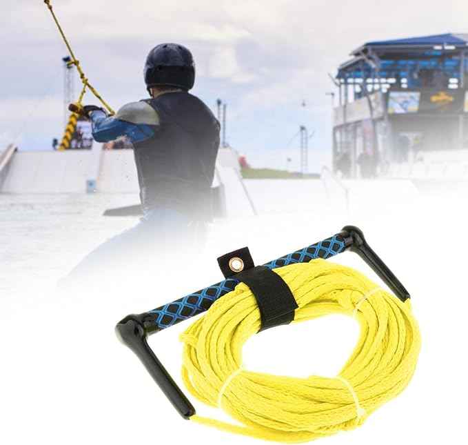 Water Ski Rope, Wakeboard Surfing Tow Rope with Handle Grip, Multifunctional Wake 23M for Water Skis Wakeboard Accs