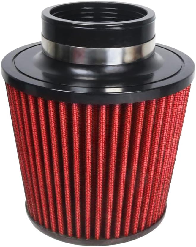 Kyostar 3 Inch 76mm Cold Air Intake Filter Cone Universal Carbon Fiber Replacement High Flow Dry Air Filter Red