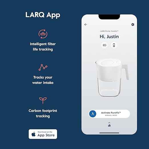 LARQ Hydrated AF Set - Pitcher PureVis 1.9L, Pure White + 4 Advanced Filters