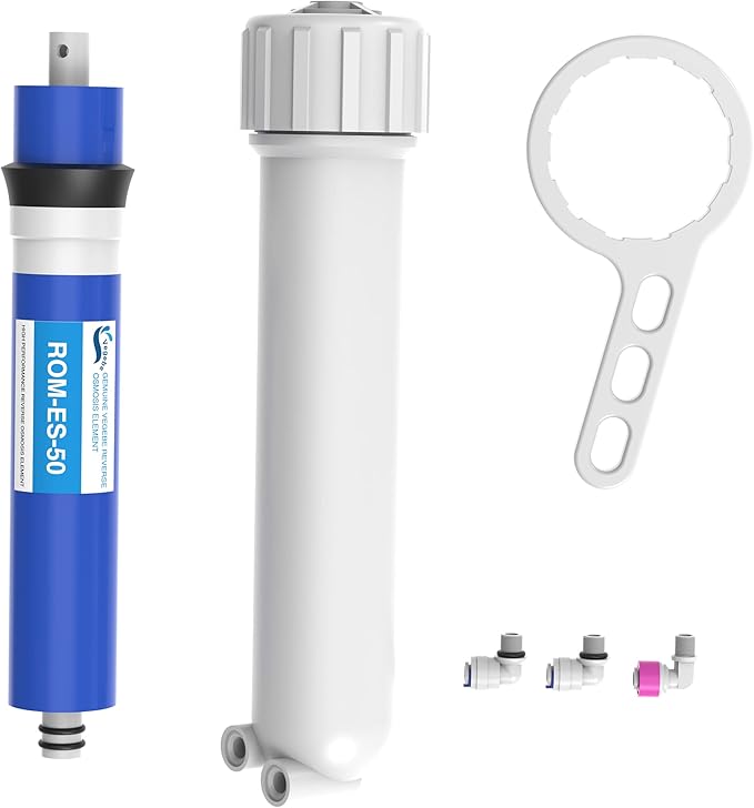 50 GPD RO Membrane filter Replacement with Reverse Osmosis Membrane Housing, Wrench, 1/4