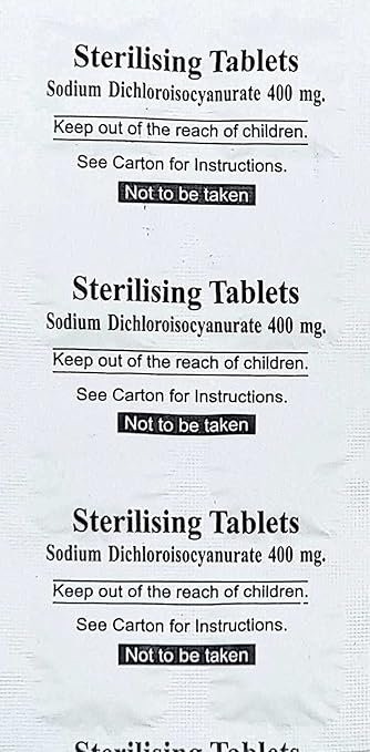 Ef-Chlor Water Purification 64 Tablets - 400mg Portable Drinking Water Purification & Sterilization Tablet Ideal for Emergencies Survival Purifies 26.4 Gallons - 39.62 Gallons in 1 Tablet
